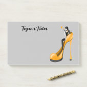Benutzerdefinierte Mode-Diva in Stiletto gelb Post-it Klebezettel (Auf Schreibtisch)