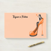 Benutzerdefinierte Mode-Diva in Stiletto Orange Post-it Klebezettel (Auf Schreibtisch)