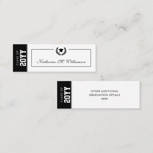 Benutzerdefinierte moderne Abschluss-Namenskarte w Telefonnummerkarte (Vorne/Hinten)