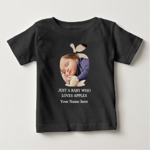 Benutzerdefinierte moderne Apfelfrucht-Fotovorlage Baby T-shirt