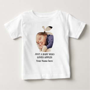 Benutzerdefinierte moderne Apfelfrucht-Fotovorlage Baby T-shirt