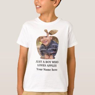 Benutzerdefinierte moderne Apple-Frucht-Fotovorlag T-Shirt