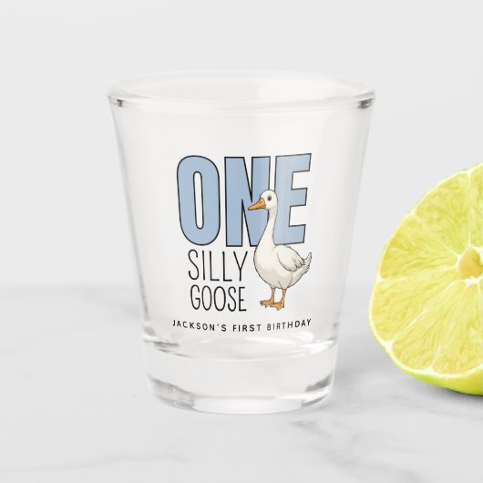 Benutzerdefinierte moderne blaue dumme Gans zum er Schnapsglas (Vorderseite)