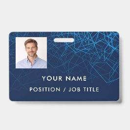Benutzerdefinierte moderne blaue Tech-Profifoto-ID Ausweis