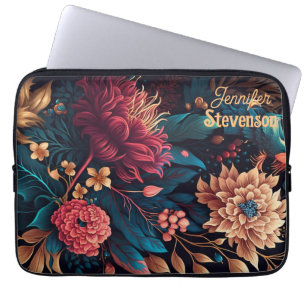 Benutzerdefinierte moderne Blumen in hellen Farben Laptopschutzhülle