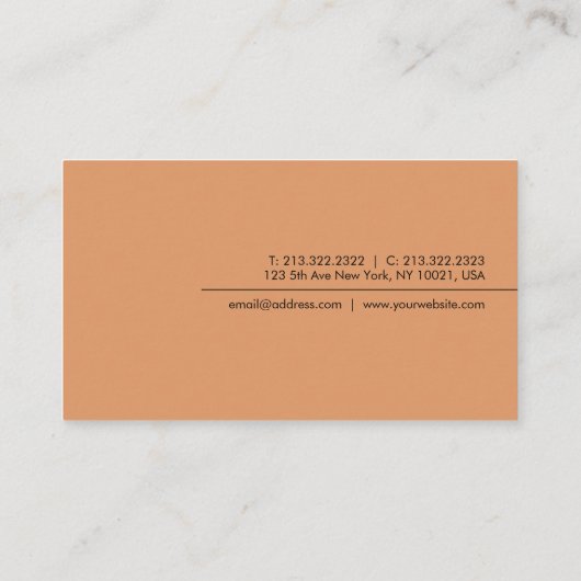 Benutzerdefinierte moderne, einfache Vorlage Elega Visitenkarte (Rückseite)