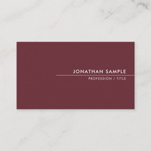 Benutzerdefinierte moderne, einfache Vorlage Elega Visitenkarte (Vorderseite)