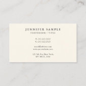 Benutzerdefinierte moderne, einfache Vorlage Elega Visitenkarte (Rückseite)