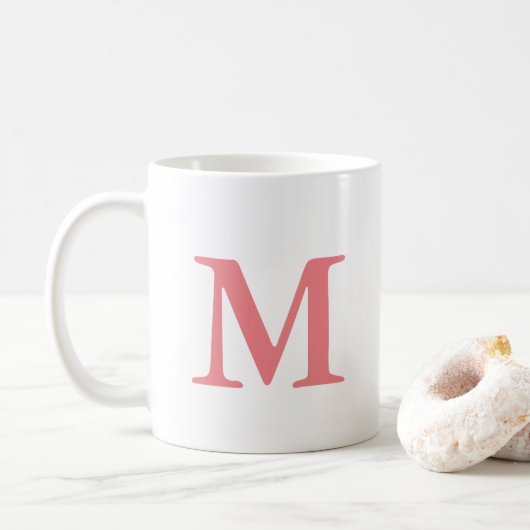 Benutzerdefinierte moderne Elegant-Initial-Monogra Kaffeetasse (Mit Donut)