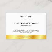 Benutzerdefinierte moderne elegante Gold-Look einf Visitenkarte (Rückseite)
