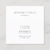 Benutzerdefinierte moderne, elegante Minimalistisc Quadratische Visitenkarte (Rückseite)