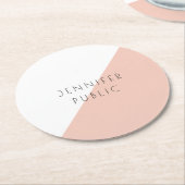 Benutzerdefinierte moderne, elegante Minimalistisc Runder Pappuntersetzer (Angewinkelt)