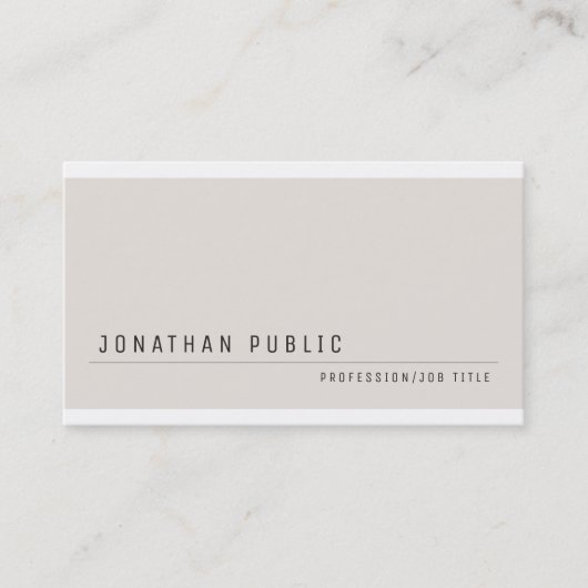 Benutzerdefinierte moderne, elegante Minimalistisc Visitenkarte (Vorderseite)