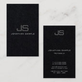 Benutzerdefinierte moderne, elegante Mit Monogramm Visitenkarte (Vorne/Hinten)