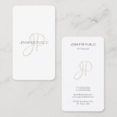 Benutzerdefinierte moderne, elegante Monogramm-Des Visitenkarte (Vorne/Hinten)