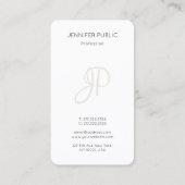 Benutzerdefinierte moderne, elegante Monogramm-Des Visitenkarte (Rückseite)