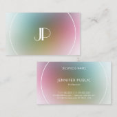 Benutzerdefinierte moderne, elegante monogramm-far visitenkarte (Vorne/Hinten)