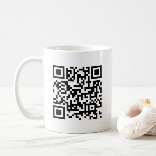 Benutzerdefinierte moderne, elegante QR-Code-Vorla Kaffeetasse (Mit Donut)