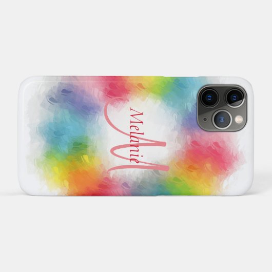 Benutzerdefinierte, moderne, farbige Monogramm-Vor Case-Mate iPhone Hülle (Rückseite (Horizontal))