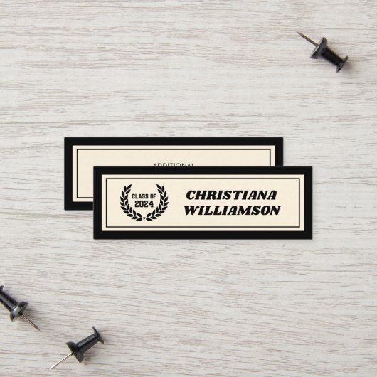 Benutzerdefinierte moderne, fette Abschluss-Namens Telefonnummerkarte (Vorderseite/Rückseite Beispiel)