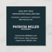 Benutzerdefinierte moderne Fotografie Quadratische Visitenkarte (Rückseite)