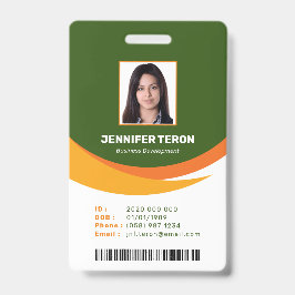 Benutzerdefinierte moderne Green Employee ID Card  Ausweis