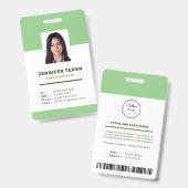 Benutzerdefinierte moderne Green Employee ID Card Ausweis (Vorder- & Rückseite)