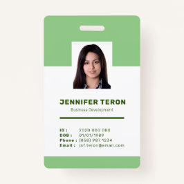 Benutzerdefinierte moderne Green Employee ID Card  Ausweis