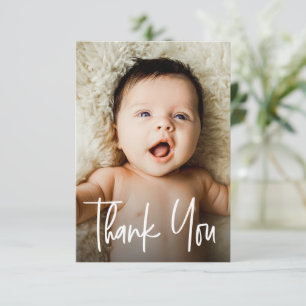 Benutzerdefinierte moderne handgeschriebene Baby S Dankeskarte