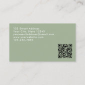 Benutzerdefinierte moderne hellgrüne QR-Code-Foto- Visitenkarte (Rückseite)
