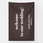 Benutzerdefinierte moderne herbstbraune Hochzeit B Banner (Vertikal)