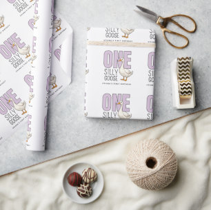 Benutzerdefinierte moderne Lilac One Silly Goose E Geschenkpapier