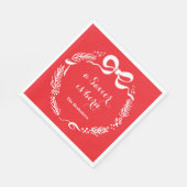 Benutzerdefinierte moderne Lukas 2 Schrift Rot Wei Serviette (Ecke)