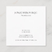 Benutzerdefinierte moderne Minimalistische Elegant Quadratische Visitenkarte (Rückseite)