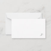 Benutzerdefinierte moderne Monogramm-Elegante Mini Mitteilungskarte (Rückseite)