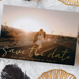 Benutzerdefinierte moderne Namen Foto Gold Save th Folieneinladung