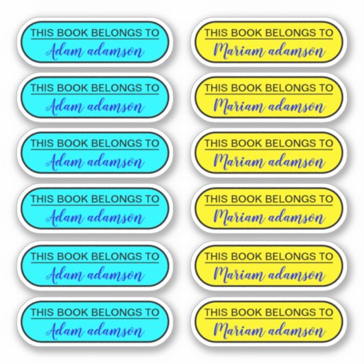 Benutzerdefinierte moderne Namensaufkleber (dieses Aufkleber (Vorderseite)