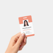 Benutzerdefinierte moderne Orange Mitarbeiter ID C Ausweis (Handheld)