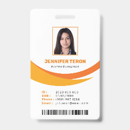 Benutzerdefinierte moderne Orange Mitarbeiter ID C Ausweis