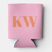 Benutzerdefinierte moderne pink-orange monogrammie dosenkühler (Vorderseite)