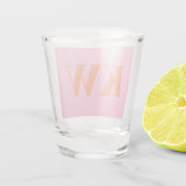Benutzerdefinierte moderne pink-orangefarbene mono schnapsglas (Rückseite)