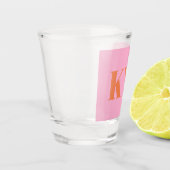 Benutzerdefinierte moderne pink-orangefarbene mono schnapsglas (Links)