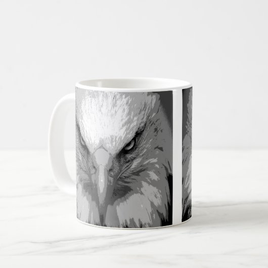 Benutzerdefinierte moderne Pop Art Eagle Kopfvorla Kaffeetasse (Vorderseite Links)
