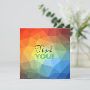 Benutzerdefinierte moderne Regenbogen-Geometriefor Dankeskarte