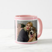 Benutzerdefinierte moderne Rosa 2-Foto-Collage Tasse (VorderseiteRechts)
