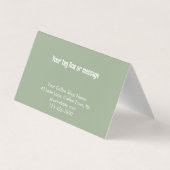 Benutzerdefinierte moderne Salbei-grüne Kaffee-Caf Visitenkarten (Rückseite)