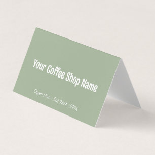 Benutzerdefinierte moderne Salbei-grüne Kaffee-Caf Visitenkarten