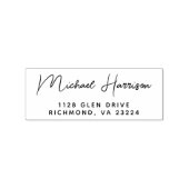 Benutzerdefinierte moderne Script-Rücksendeadresse Gummistempel (Prägung)