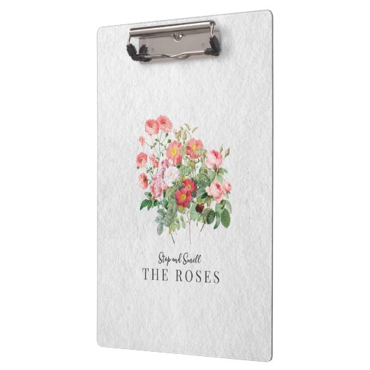 Benutzerdefinierte moderne Script Watercolor Flora Klemmbrett (Links)