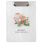 Benutzerdefinierte moderne Script Watercolor Flora Klemmbrett (Vorderseite)